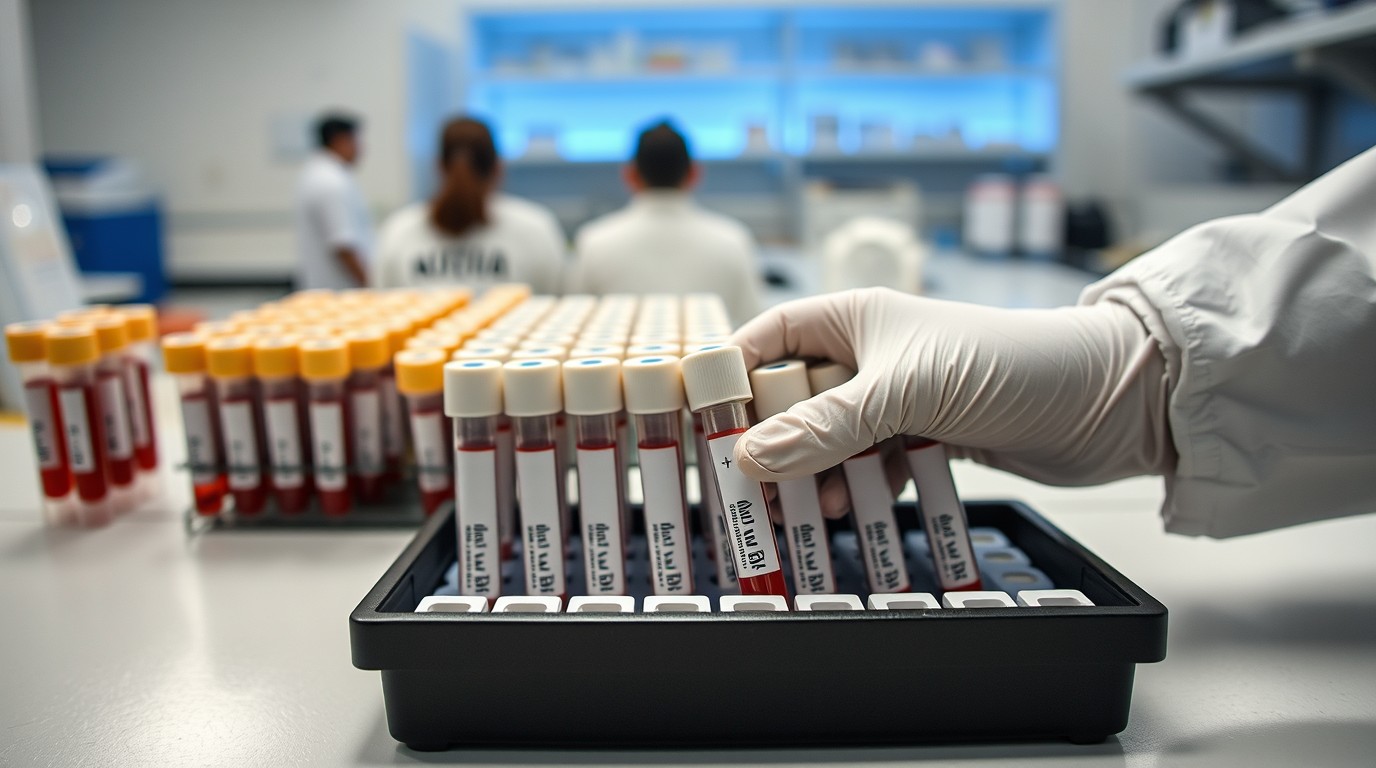 Toma de muestras genéticas en el laboratorio de la CEBP en San Luis Potosí